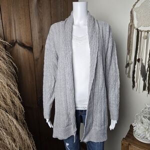 NWT Lucky Brand Knit Open Front Gray Cardigan